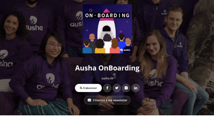 Newsletter button on Ausha website