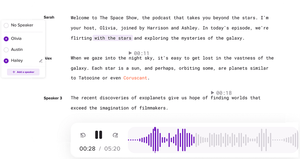 AI driven transcription