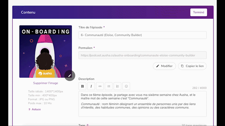 Comment marche le chapitrage chez Ausha