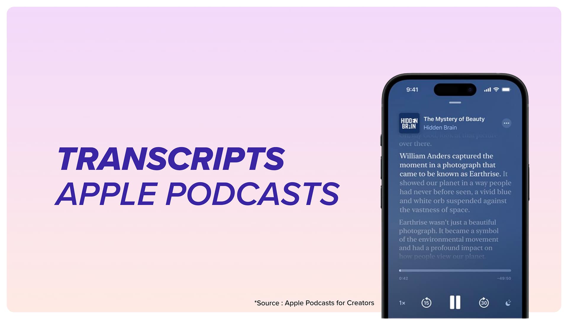 Apple Podcasts Introduces Transcripts